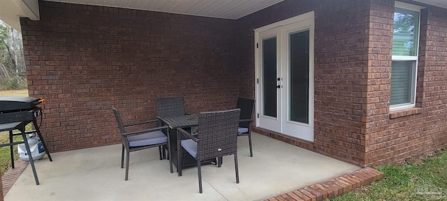 view of patio / terrace featuring french doors