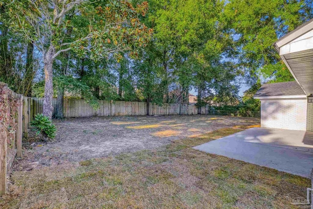 view of yard featuring a patio