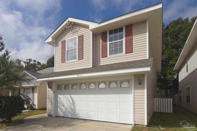 view of front of house with a garage