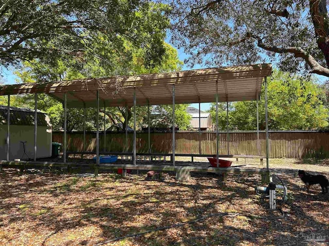 view of yard with fence