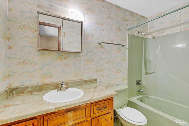 6640 Frank Reeder Rd, Pensacola, FL 32526 - bathroom featuring wallpapered walls, shower / bath combination, and vanity