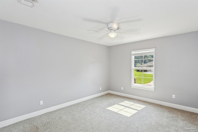 6814 Cedar Lake Dr, Pensacola, FL 32526 - empty room with ceiling fan, carpet flooring, visible vents, and baseboards