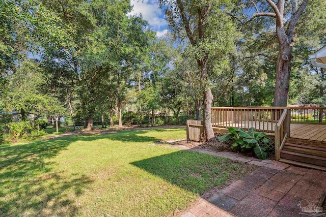 6814 Cedar Lake Dr, Pensacola, FL 32526 - view of yard featuring a wooden deck
