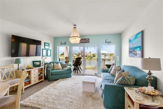 living room featuring wood finished floors