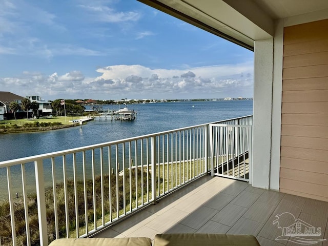 balcony with a water view