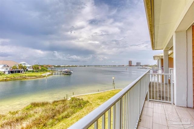balcony with a water view
