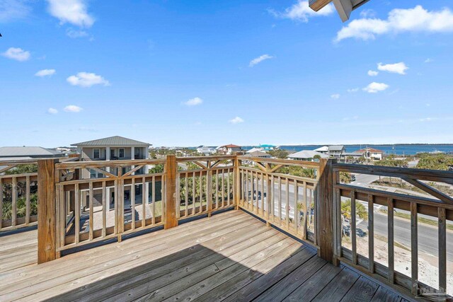 800 Via Deluna Dr, Pensacola Beach, FL 32561 - wooden deck featuring a water view