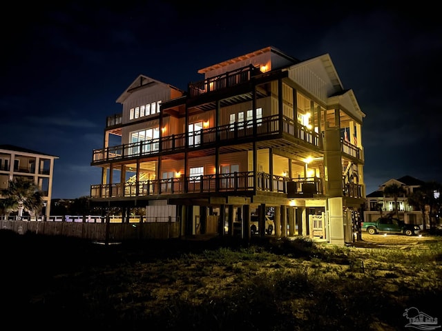800 Via Deluna Dr, Pensacola Beach, FL 32561 - view of back of house at night