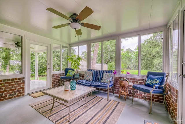 4621 Riley Rd, Milton, FL 32583 - sunroom / solarium featuring ceiling fan and an outdoor hangout area