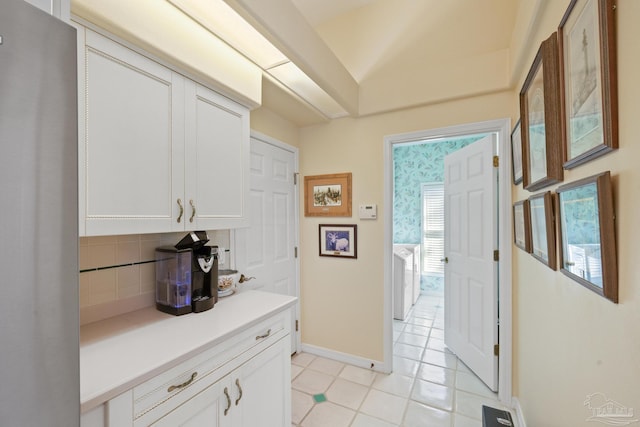 interior space with light tile patterned flooring