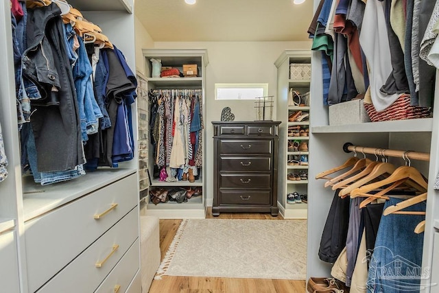 spacious closet with wood finished floors