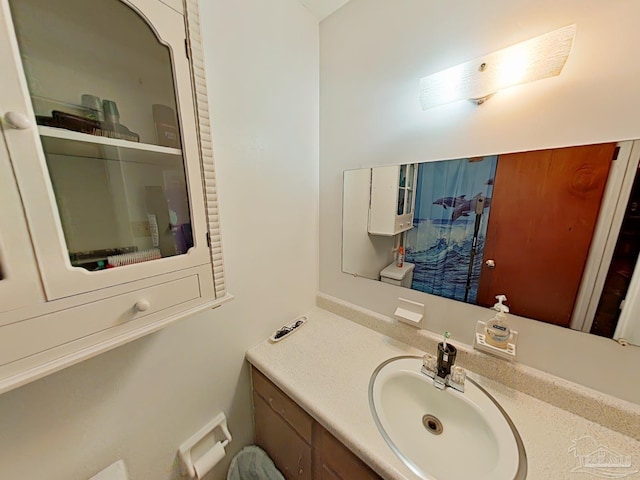 bathroom with vanity and toilet