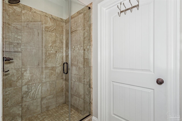 bathroom featuring walk in shower