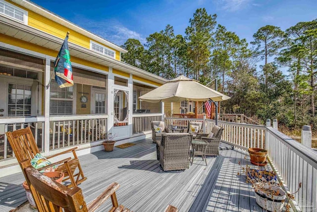 view of wooden deck