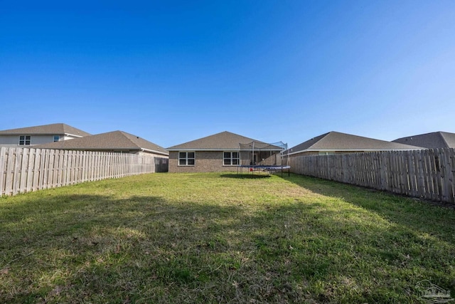 4616 Honor Guard Way, Crestview, FL 32539 - fenced backyard with a trampoline