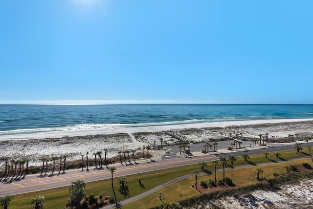 water view with a view of the beach