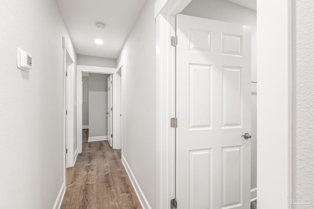 hallway featuring hardwood / wood-style flooring