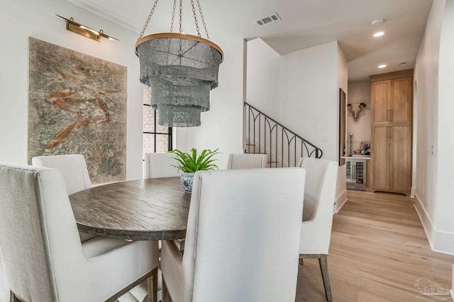 dining room featuring light wood-type flooring