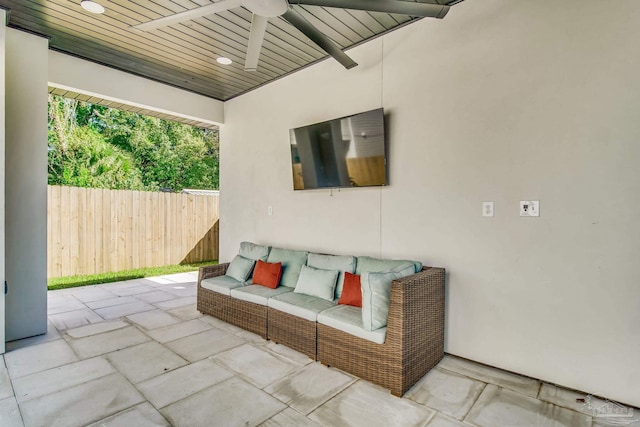 view of patio / terrace featuring ceiling fan