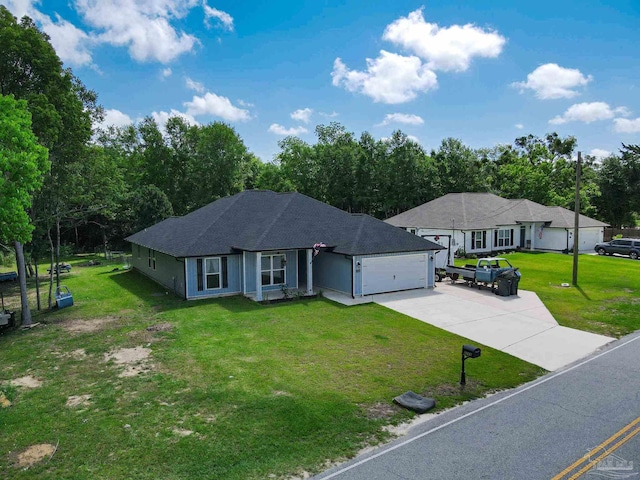 1758 Tate Rd, Cantonment, FL 32533 - single story home with concrete driveway, an attached garage, a front yard, and roof with shingles
