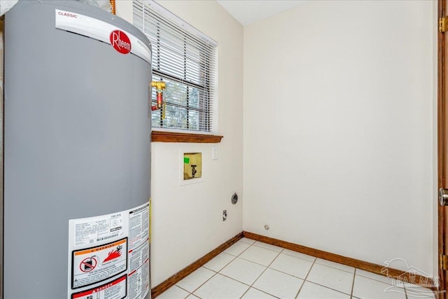 utility room with water heater