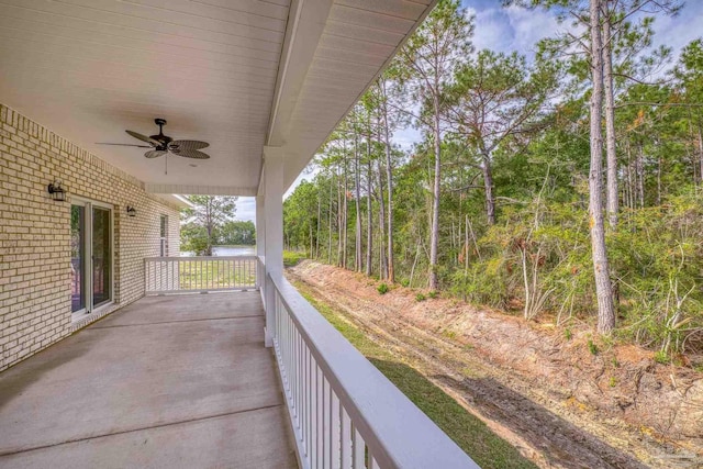 view of patio / terrace featuring a ceiling fan