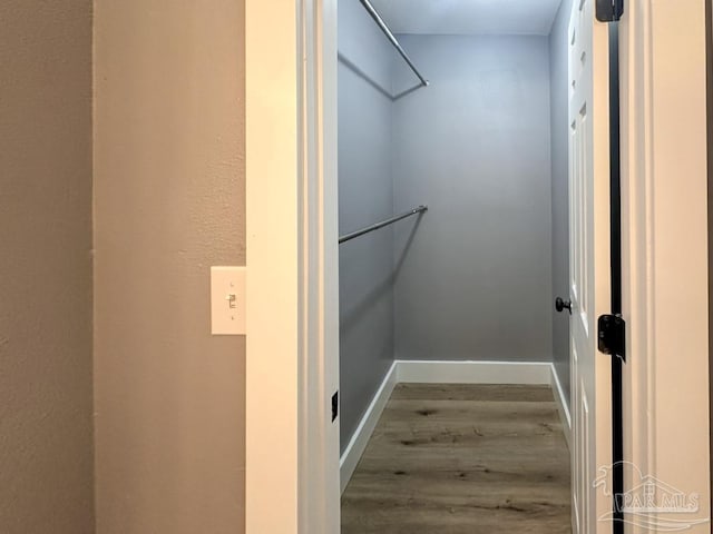 spacious closet with hardwood / wood-style floors