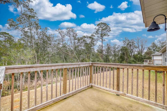 wooden balcony with a wooden deck