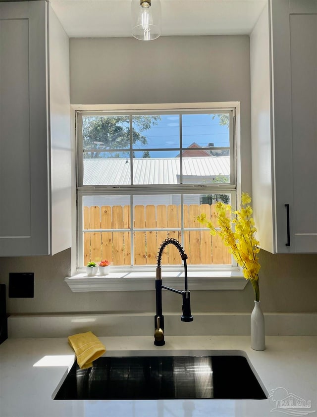 interior space featuring sink