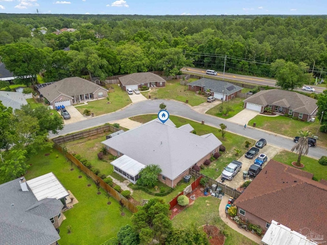 7850 Amethyst Dr, Pensacola, FL 32506 - aerial perspective of suburban area featuring a heavily wooded area