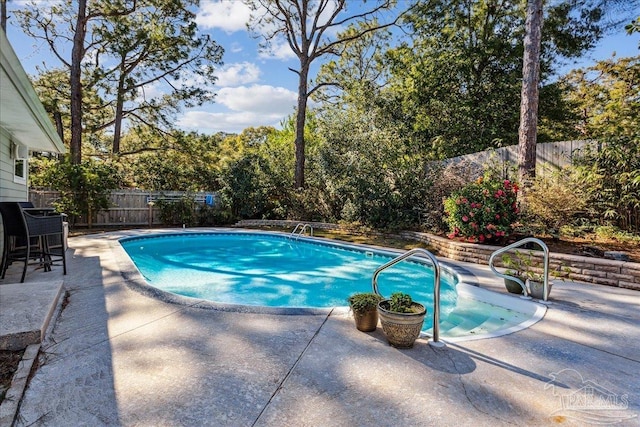 view of pool featuring a patio