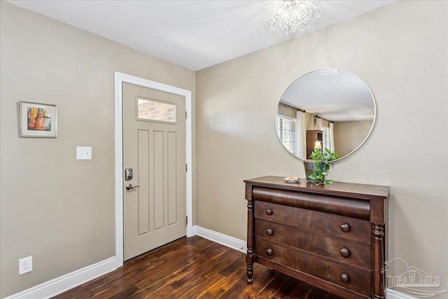 foyer featuring dark hardwood / wood-style flooring