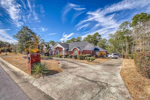 view of single story home