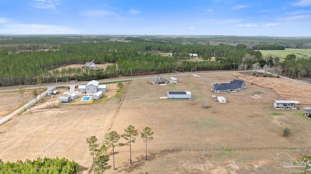 drone / aerial view with a rural view