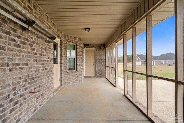 view of unfurnished sunroom