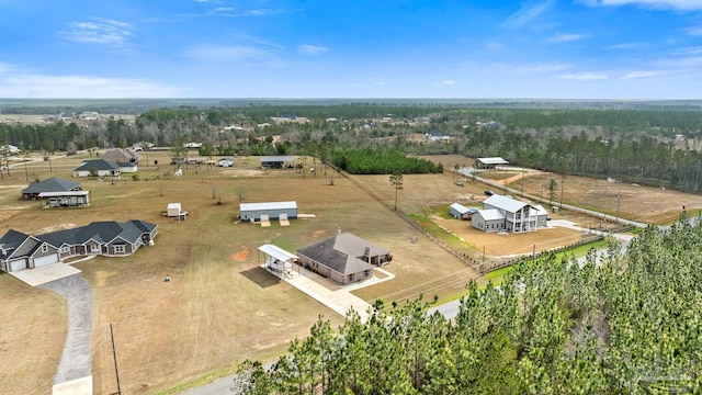 bird's eye view with a rural view