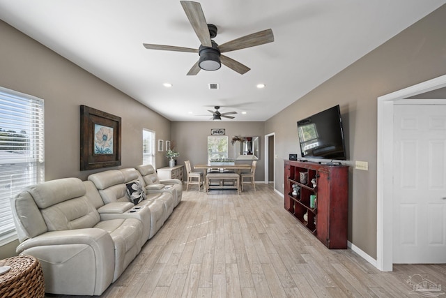 35868 Boykin Blvd, Lillian, AL 36549 - living area featuring visible vents, recessed lighting, light wood-style flooring, and baseboards