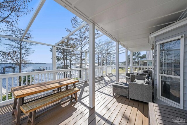 35868 Boykin Blvd, Lillian, AL 36549 - wooden deck featuring a water view