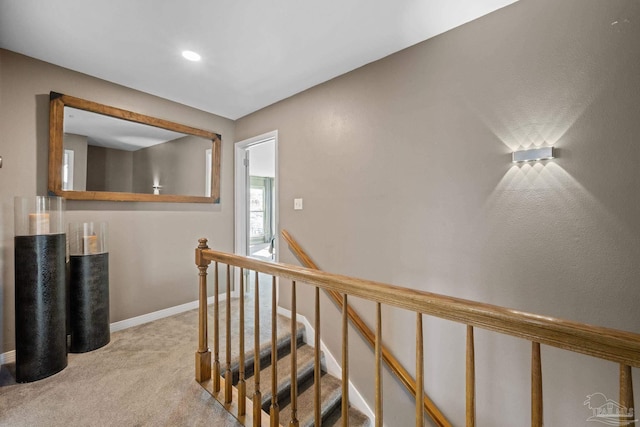 35868 Boykin Blvd, Lillian, AL 36549 - hall with baseboards, light colored carpet, and an upstairs landing