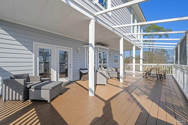 35868 Boykin Blvd, Lillian, AL 36549 - wooden deck with outdoor lounge area
