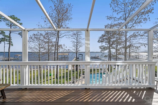 35868 Boykin Blvd, Lillian, AL 36549 - unfurnished sunroom with a water view and plenty of natural light