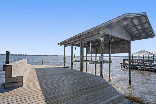 35868 Boykin Blvd, Lillian, AL 36549 - dock area featuring a water view and boat lift