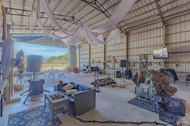 garage featuring metal wall