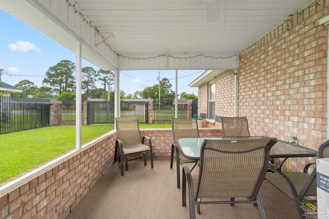 view of sunroom / solarium