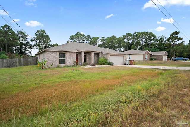 ranch-style home with a garage