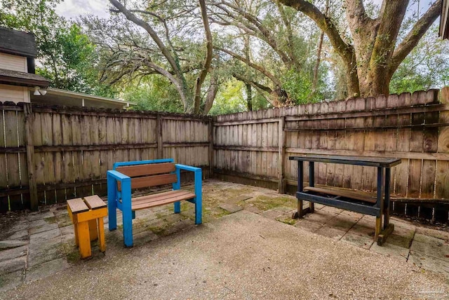 view of yard with fence private yard and a patio area