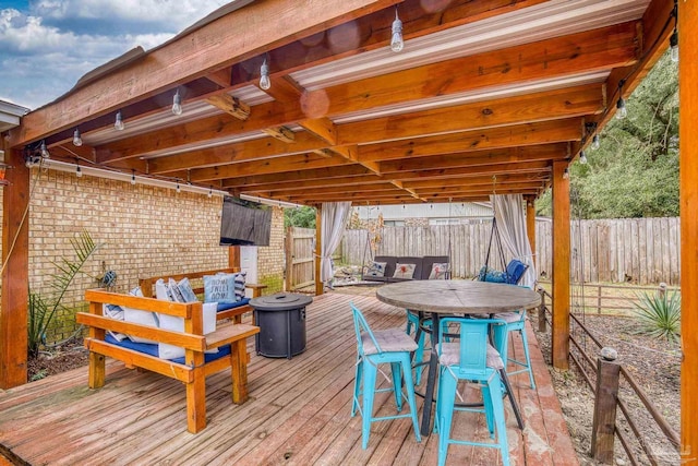 deck with outdoor lounge area