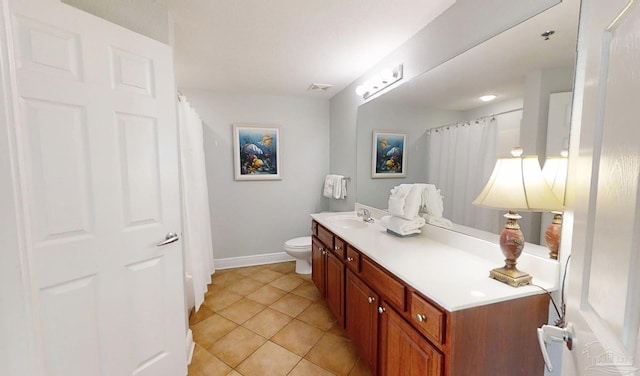 931 W Beach Blvd Unit 501, Gulf Shores, AL 36542 - full bath featuring toilet, baseboards, vanity, tile patterned flooring, and a shower with shower curtain