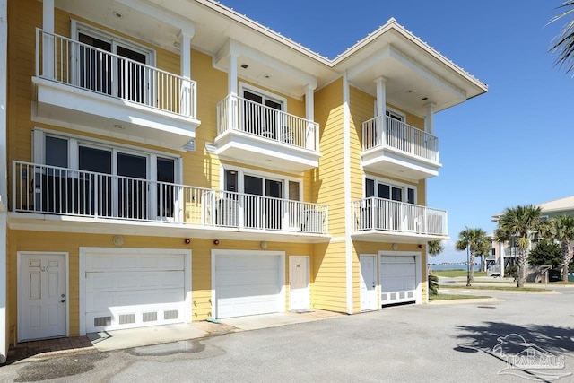 view of building exterior with a garage