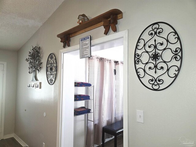 5358 Jenny Cir, Pace, FL 32571 - detailed view of a textured ceiling and wood finished floors